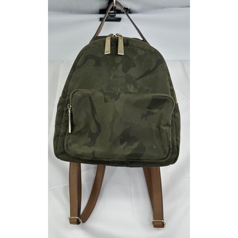 Tommy Hilfiger Women's Petite Backpack Green Camo Green Multiple Pockets